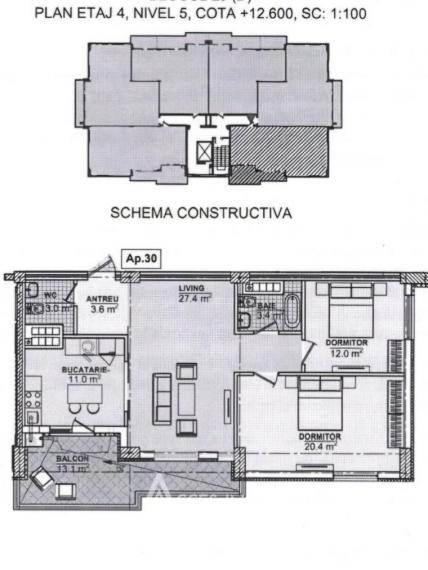 Satul German! Botanica, str. Dacia, 2 camere + living. Tronsonul III. Variantă Albă!: 1