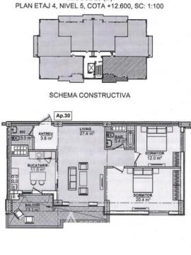 Satul German! Botanica, str. Dacia, 2 camere + living. Tronsonul III. Variantă Albă!: 1