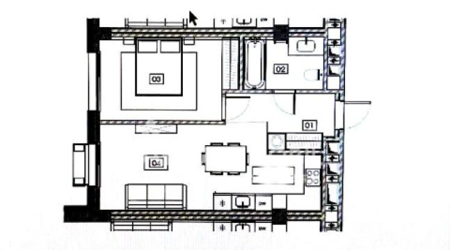 New Block! Riscani, Renașterii Naționale Blvd, 1 room + living room. Under construction! Middle position!: 2