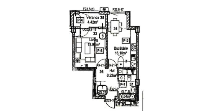Horus! New Block! Râșcani, Tudor Vladimirescu street, 1 room + living room. White version! Autonomous heating!: 8
