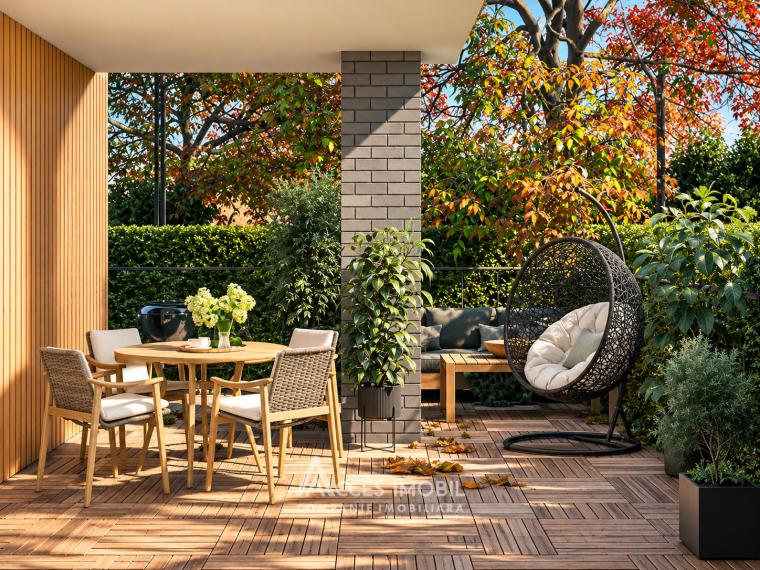 Esterra Park! Durlești, Regele Carol Street, 2 rooms + living room and private PATIO. White version!: 3