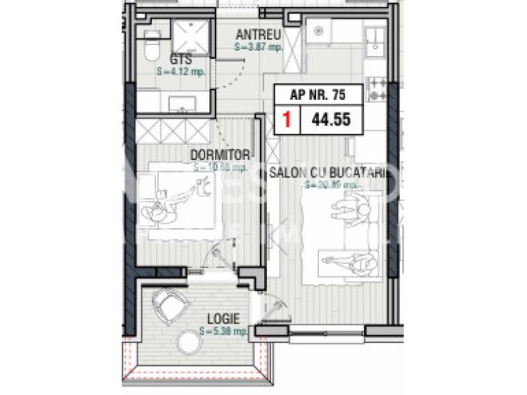 New Block! Durlești, Regele Carol 3 Street, 1 room + living room. White version!: 4