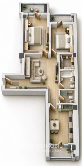 Bloc Nou! Durlești, str. Nicolae Testemițanu, 2 camere + living. În construcție!: 6