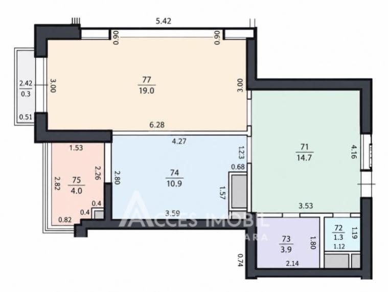 Exfactor! Bloc Nou! Buiucani, str. Vasile Lupu, 1 cameră + living. Varianta albă!: 8
