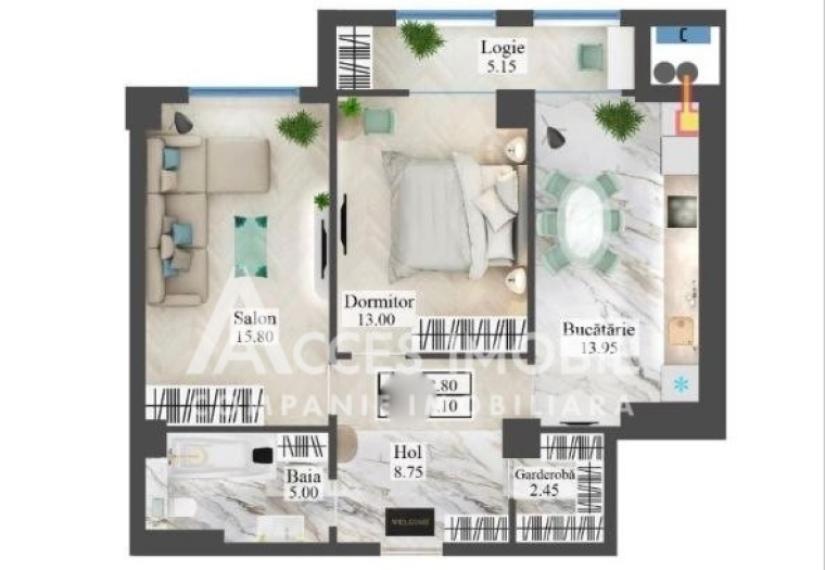 Newton House! New Block! Botanica, Gradina Botanica Street, 2 rooms. White Version!: 2
