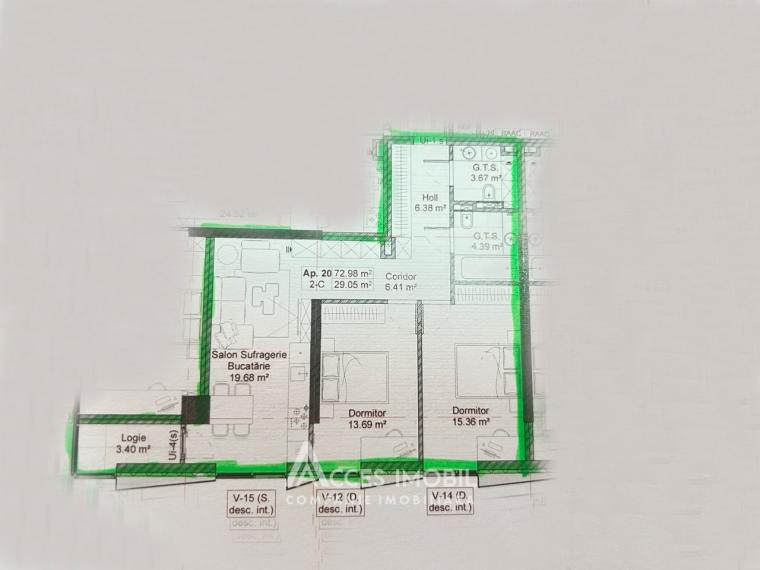 Milanin Nixon! Rascani, Spartacus/Renasterii street, 2 rooms + living. White version!: 3