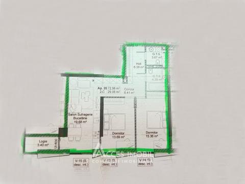 Milanin Nixon! Rascani, Spartacus/Renasterii street, 2 rooms + living. White version!: 3