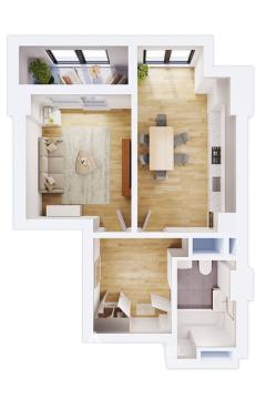 Horus City! Rascani, Tudor Vladimirescu street, 1 room + living. White version!: 2