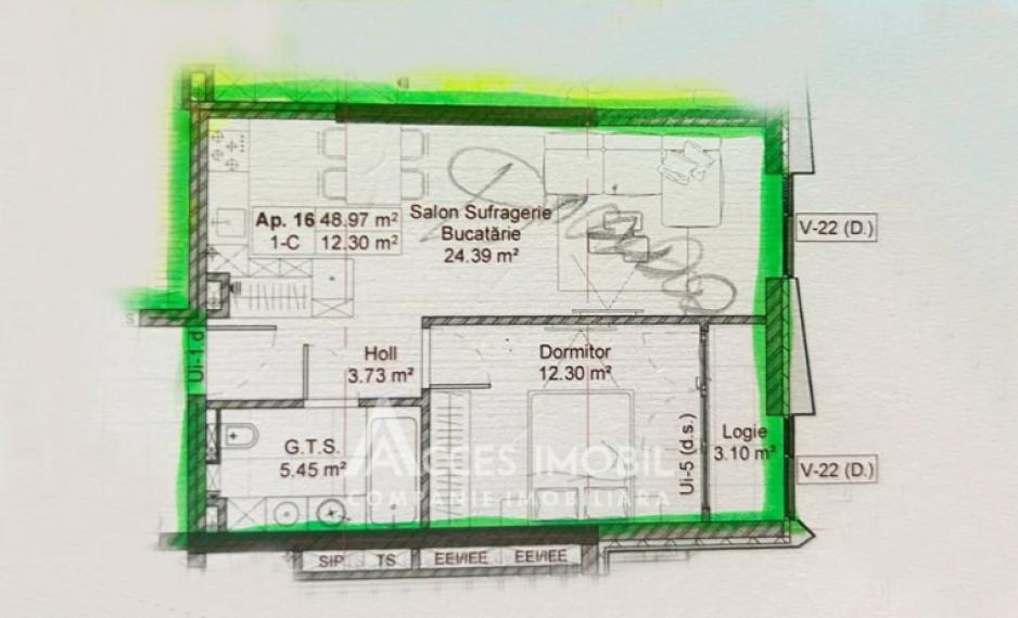 Milanin Nixon! Râșcani, str. Spartacus/Renașterii Naționale, 1 cameră + living. Variantă albă!: 3