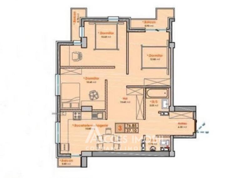 Nicons! Durlesti, Cartusa street, 3 rooms. White version!: 13