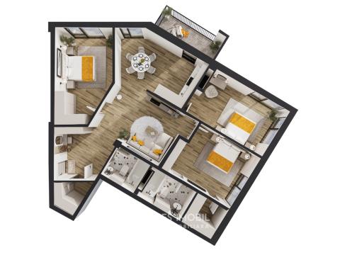 Solomon Construct! Botanica, str. Grenoble, 3 camere + living. Varianta albă! GRENOBLE RESIDENCE!: 3