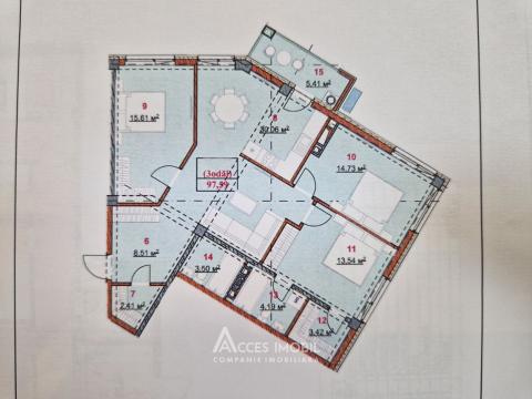 Solomon Construct! Botanica, str. Grenoble, 3 camere + living. Varianta albă! GRENOBLE RESIDENCE!: 4