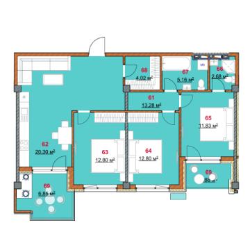 Penthouse! Solomon Construct! Grenoble street, 3 rooms + living. GRENOBLE RESIDENCE!: 12