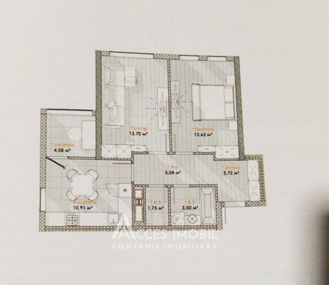 New Block! Telecenter, Hincesti street, 2 rooms + living! White Version!: 3