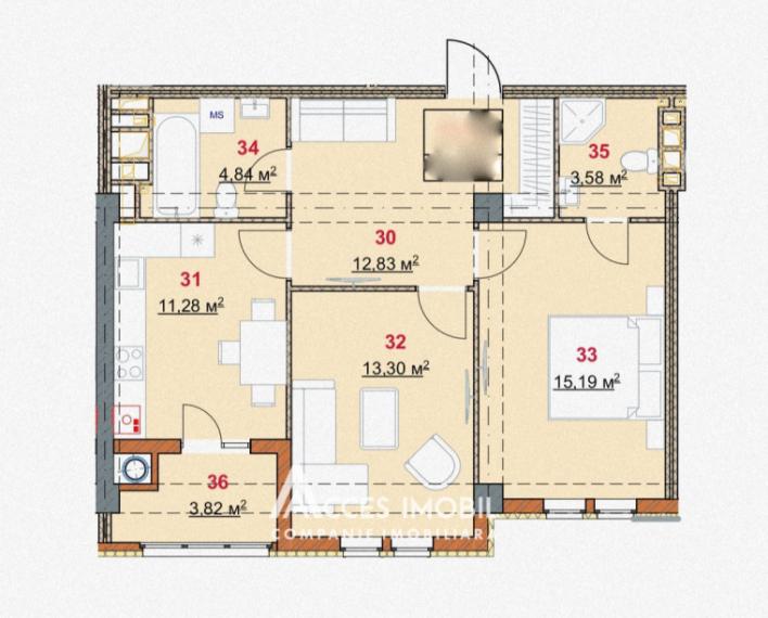 Lagmar! Posta Veche, Ceucari street, 2 rooms + living. White Version!: 3