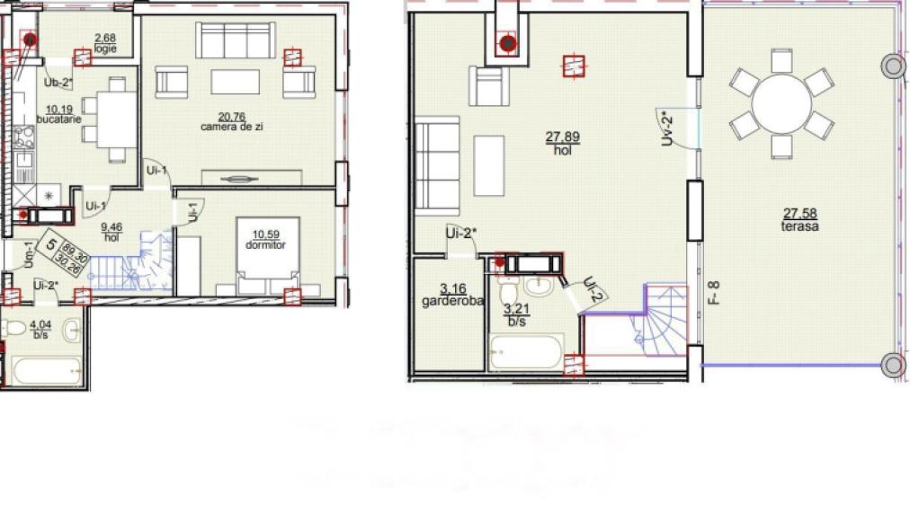 Penthouse on 2 levels! Boiar House! Durlești, str. Nicolae Dimo, 2 rooms + living room. Terrace! White version!: 3