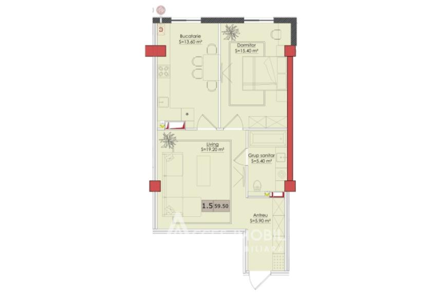 Estate invest! Ciocana, Bucovina street, 1 room + living. White Version!: 4