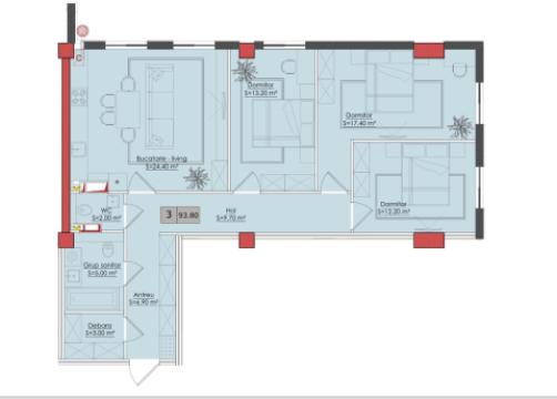 Estate invest! Ciocana, Bucovina street, 3 rooms + living. White Version!: 4