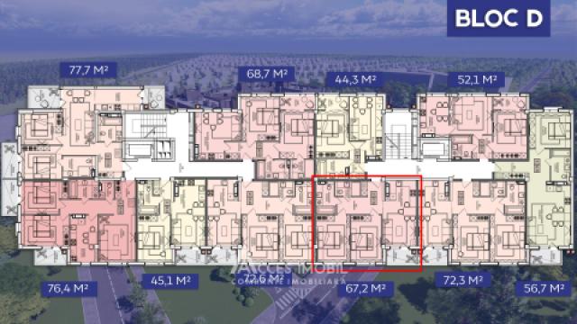 ESTATE BellaVista! str. Durlești, Dumbrava, 2 camere + living. Varianta albă!: 4