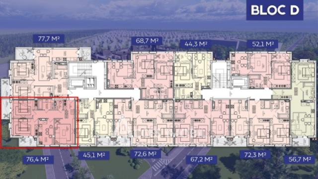 ESTATE BellaVista! Durlesti street, Dumbrava, 2 rooms + living. White version!: 4