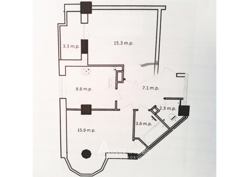 Ecosem Grup! Botanica, str. Băcioii Noi, 2 camere! Varianta Albă!: 3