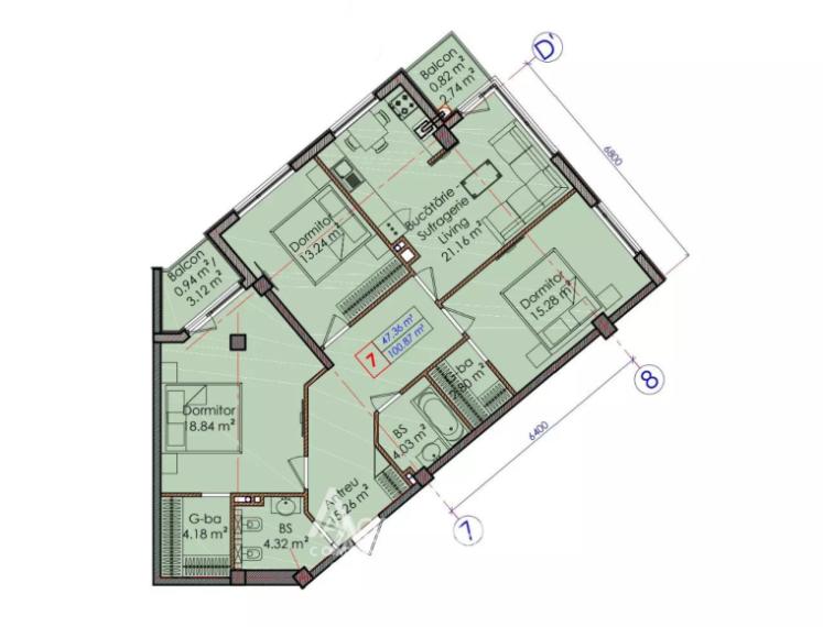 Braus! Posta Veche, Gratiesti street, 3 rooms + living. White version!: 2