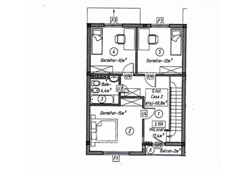 3 floors TownHouse! Codru, Potarnichii street, 186m2 + 2 ares! White version!: 10