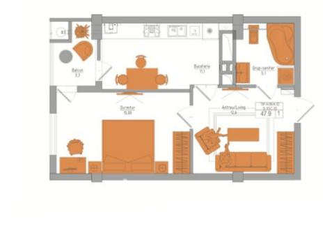 Braus Millennium Park! Новострой! Телецентр, шос. Хынчешть, 1 комната + гостиная! Белый вариант!: 6