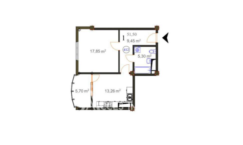 Bloc Nou! str. Ginta Latină, Ciocana, 1 cameră + living. Variantă albă!: 8