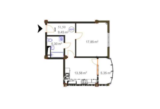 New Block! G. Latina street, Ciocana, 1 room + living. White version!: 8