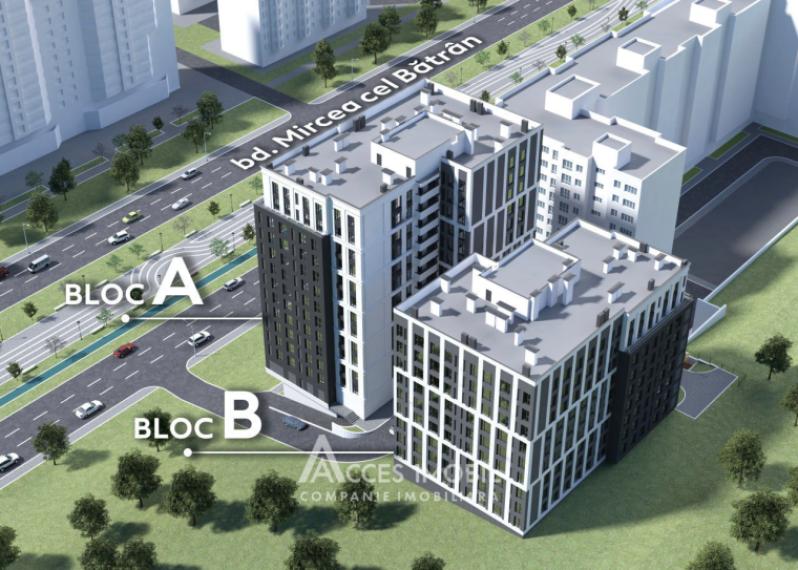 Новострой! бул. Мирча чел Бэтрын, Чеканы, 2 комнаты + гостиная. Белый вариант!: 1