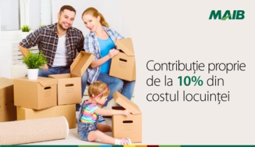 Creditele imobiliare MAIB: Mai simplu, mai ieftin, mai rapid, de la 10% contribuție proprie.