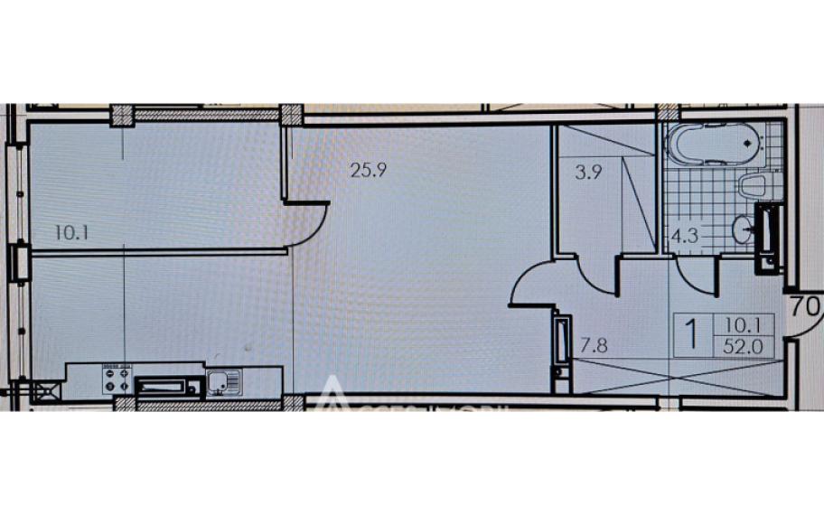 New Block! Riscani, Branistii street, 1 room + living. White version!: 6