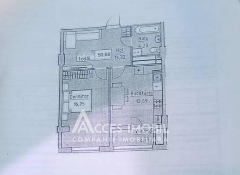 Lagmar! Poșta Veche, str. Ceucari, 1 cameră + living. Variantă albă!: 2