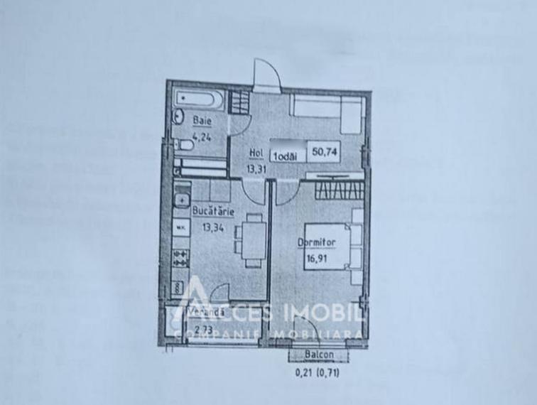 Lagmar! Старая Почта, ул. Чеукарь, 1 комнатa + гостиная. Белый вариант!: 2