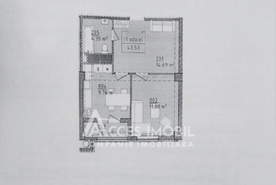 Lagmar! Poșta Veche, str. Ceucari, 1 cameră + living. Variantă albă!: 2