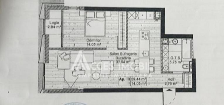 Milanin Nixon! Рышкановка, ул. Спартака/Ренаштерий Национале, 1 комната + гостиная. Белый вариант!: 3