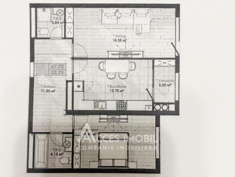 Lagmar! Râșcani, str. Cornești, 2 camere + living. Variantă albă!: 9