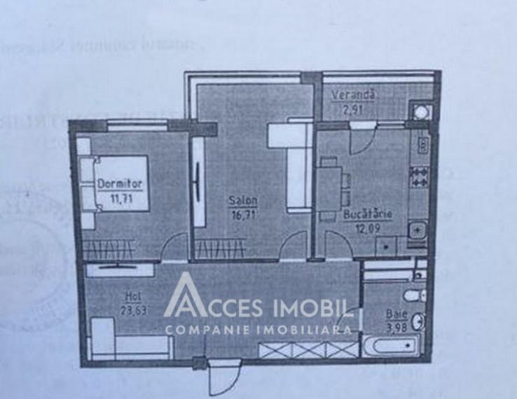 Lagmar! str. Ceucari, Poșta Veche, 2 camere + living. Variantă albă!: 2