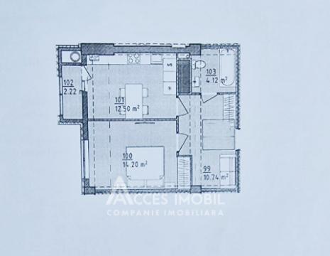 Lagmar! str. Ceucari, Poșta Veche, 1 cameră + living. Variantă albă!: 2