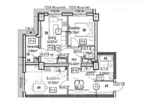 Horus City! Râșcani, str. Tudor Vladimirescu, 2 camere + living. Variantă albă!: 3