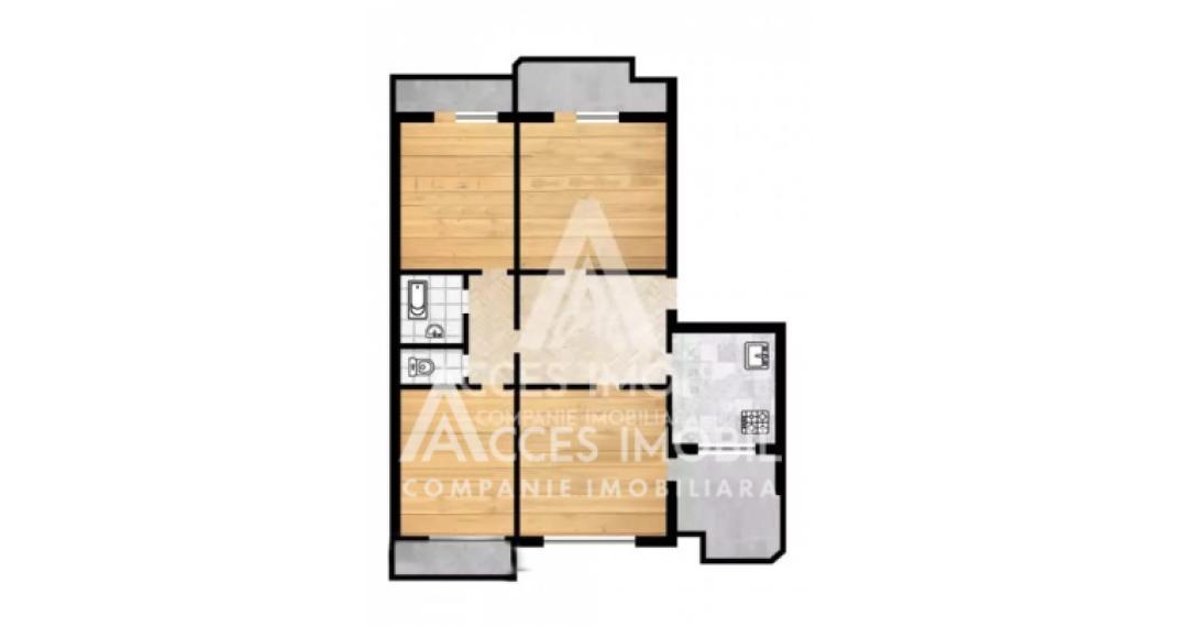 Центр, ул. Албишоара, 4 комнаты. Белый вариант! Серия 143!: 3