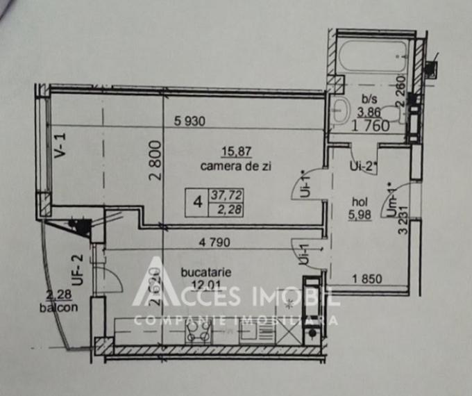 Boiar House! str. N. Dimo, Durlești, 1 cameră.Bloc Nou!: 1