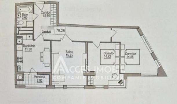 Lagmar! str. Ceucari, Poșta Veche, 3 camere + living. Variantă albă!: 4