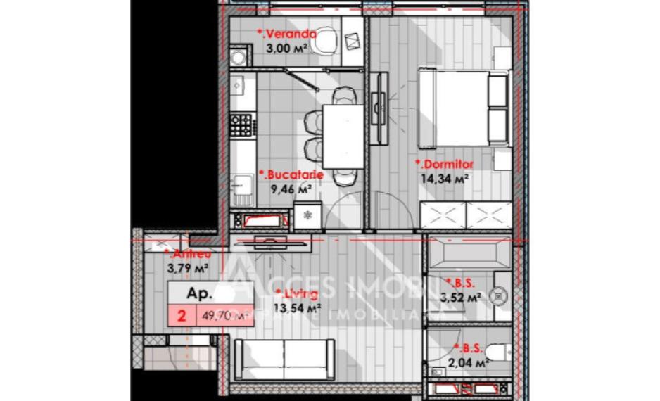 Lagmar! Rascani, Tudor Vladimirescu street, 1 room + living. White version!: 4