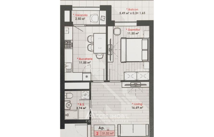 SMART HOME! Lagmar! Râșcani, str. Calea Moșilor, 1 cameră + living. Variantă albă!: 2