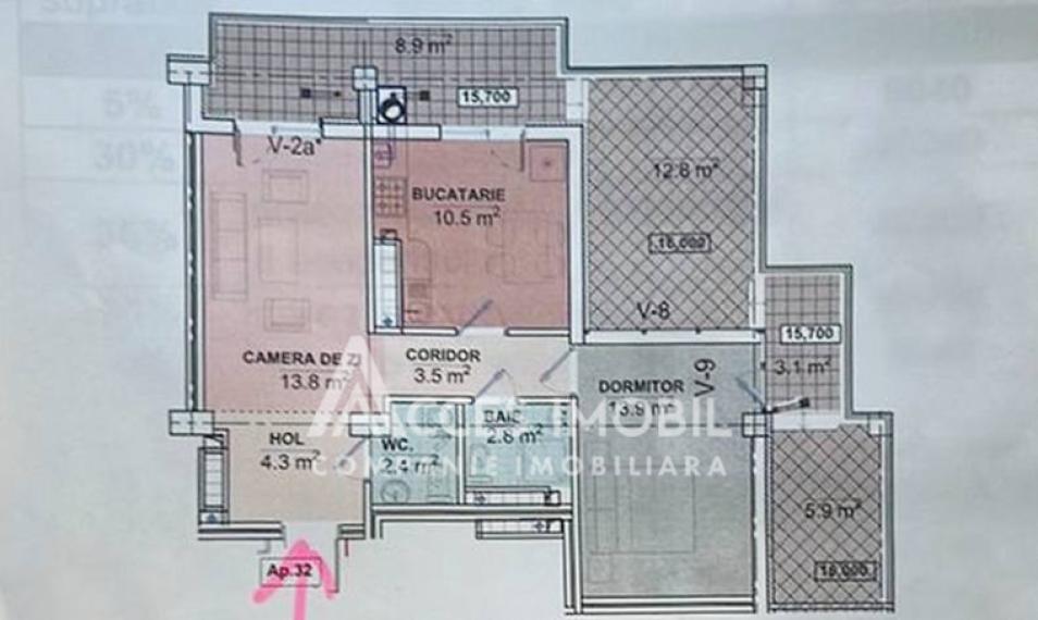 Satul German! Botanica,  2 camere. Variantă Albă!: 5