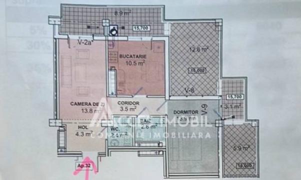 Satul German! Botanica,  2 camere. Variantă Albă!: 5