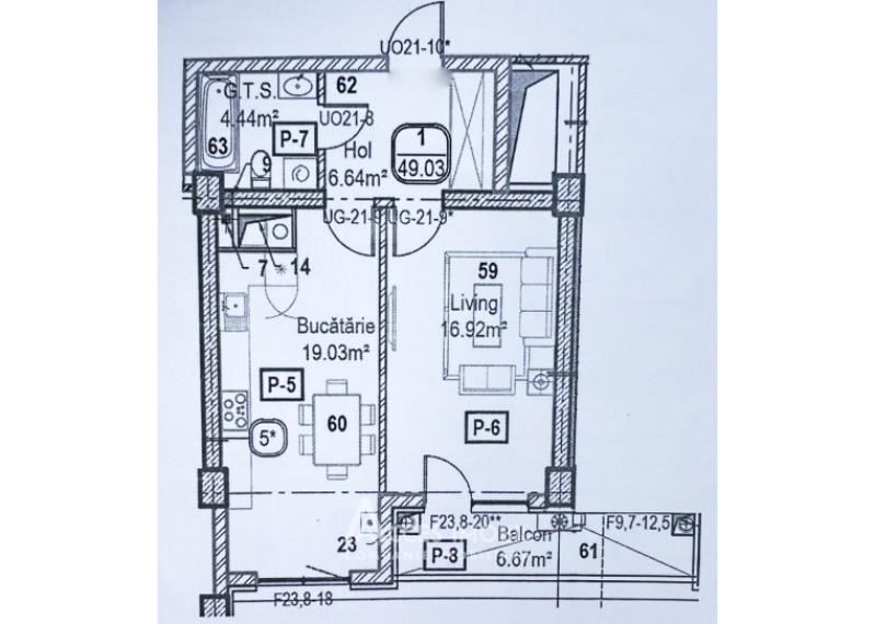 Horus City! Рышкановка, ул. Тудор Владимиреску, 1 комната + гостиная. Белый вариант!: 4