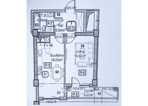 Horus City! Рышкановка, ул. Тудор Владимиреску, 1 комната + гостиная. Белый вариант!: 4